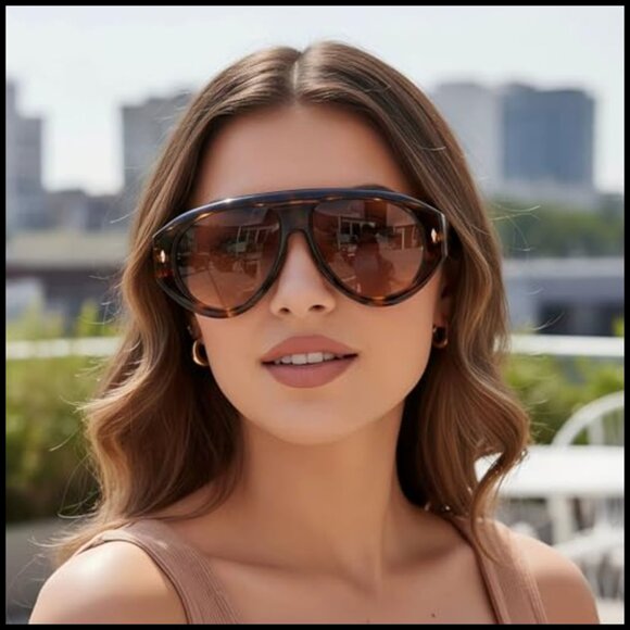 Plastic Aviator Sunglasses with UV400 Protection for Outdoor Activities main image 5